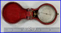ANTIQUE 19th-CENTURY CHAS. J. TAGLIABUE POCKET BAROMETER WITH CASE