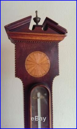 ANTIQUE, 19th Century CHADBURNS OF LIVERPOOL, WALL BAROMETER with INLAID CASE