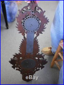 ANTIQUE BLACK FOREST HAND CARVED HYGROMETER NOW REDUCED PRICE