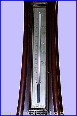 ANTIQUE CASELLA ENGLISH ROSEWOOD WHEEL BAROMETER THERMOMETER