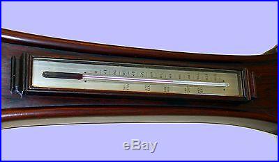 ANTIQUE CASELLA ENGLISH ROSEWOOD WHEEL BAROMETER THERMOMETER