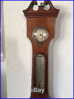 Antique English Mahogany Weather Station Barometer