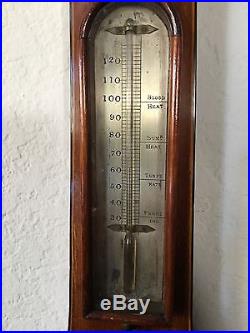 Antique English Mahogany Weather Station Barometer