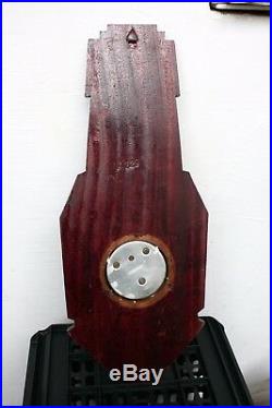 ANTIQUE FRENCH WALL BAROMETER & Thermometer Mahogany Wood 17.5'