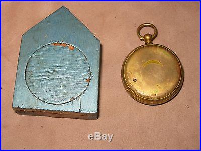 ANTIQUE J. LIZARS GILT POCKET ALTIMETER BAROMETER GLASGOW EDINBURGH ETC IN STAND