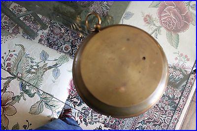 ANTIQUE NAUTICAL BRASS HOLOSTERIC BAROMETER WITH TWIN THERMOMETERS, CA 1880