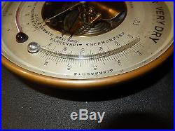 ANTIQUE NAUTICAL BRASS HOLOSTERIC BAROMETER With TWIN THERMOMETERS MADE BY PHBN