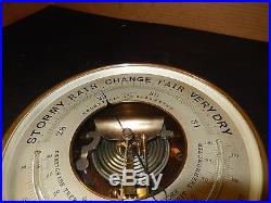 ANTIQUE NAUTICAL BRASS HOLOSTERIC BAROMETER With TWIN THERMOMETERS MADE BY PHBN