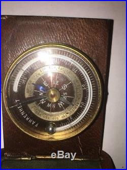 ANTIQUE POCKET TRAVEL COMPASS BAROMETER THERMOMETER S. F. HENRY KAHN CO. 1880-90s