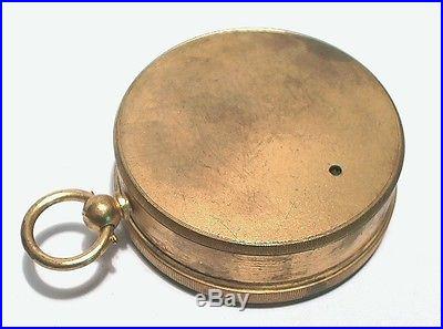 ANTIQUE QUEEN & CO. PHILADELPHIA 2 3/4 BRASS COMPENSATED BAROMETER / ALTIMETER