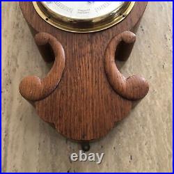 ANTIQUE SHORT & MASON, LONDON OAK ANEROID BAROMETER 24 long