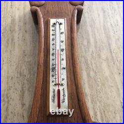 ANTIQUE SHORT & MASON, LONDON OAK ANEROID BAROMETER 24 long