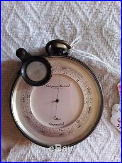 ANTIQUE SURVEYING ANEROID COMPENSATED Mining Barometer LONDON