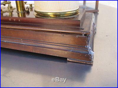 ANTIQUE TYCOS STORMOGRAPH SHORT & MASON IN WOOD & GLASS CASE VINTAGE