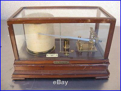 ANTIQUE TYCOS STORMOGRAPH SHORT & MASON IN WOOD & GLASS CASE VINTAGE