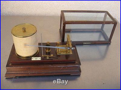 ANTIQUE TYCOS STORMOGRAPH SHORT & MASON IN WOOD & GLASS CASE VINTAGE