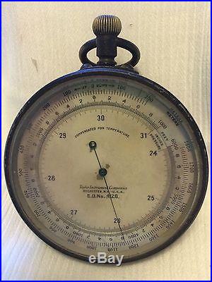 ANTIQUE Taylor Pocket Barometer/Altimeter CASE ED 4128 1000'-6000' or 200-1800 M