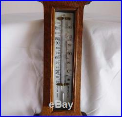 ANTIQUE VICTORIAN ANEROID BAROMETER THERMOMETER WEATHER STATION BANJO WALL MOUNT