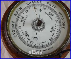 ANTIQUE VICTORIAN BANJO ANEROID BAROMETER MERCURY THERMOMETER CARVED