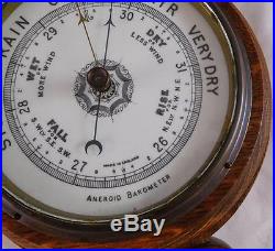 ANTIQUE VICTORIAN BANJO ANEROID BAROMETER MERCURY THERMOMETER CARVED