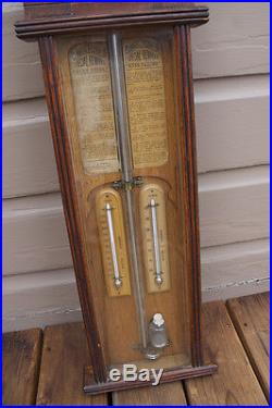 ANTIQUE Vintage Joseph Davis Co. Admiral Fitzroy Royal Polytechnic Barometer