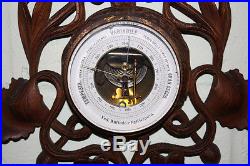 A Carved Black Forest Barometer / Thermometer (Antique)
