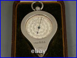 A fine quality George V cased silver map measuring instrument of inverted pear s