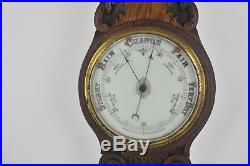 Aneroid Barometer, Decorative Barometer, Carved Oak Barometer, 1890, B1039