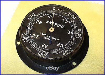 Aneroid altimeter S. Smith & Sons LTD London. Car, aircraft, old instrument