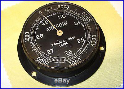 Aneroid altimeter S. Smith & Sons LTD London. Car, aircraft, old instrument