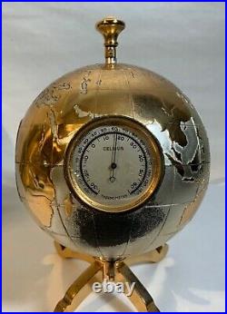 Angelus World Globe Desk Clock with Hydro, Barometer, and Celsius Thermometer