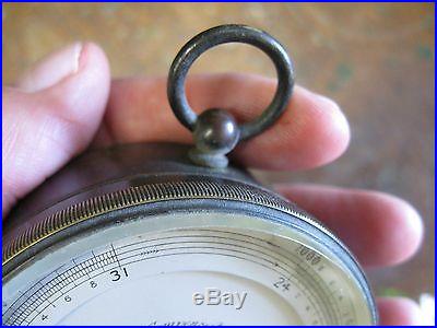 Ant Brass Pocket Aneroid Beveled Glass Barometer Altimeter J. Hicks London 6268