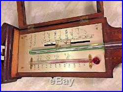 Ant English Mahogany Stick Barometer Barnaschina Alfred Bullard London & Philly