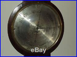 Antique 1800s English Mahogany Rosewood Banjo Wall Barometer Weather Station 42