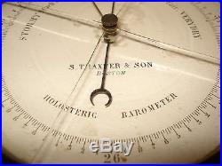 Antique 1801-18 S. THAXTER & SON Boston Brass Enamel Holosteric Barometer WOW