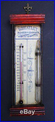 Antique 1870 Wheatlet Instruments Barometer and Thermometer