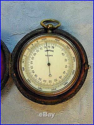 Antique 1880 French Pocket Barometer