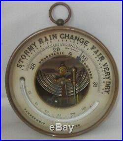 Antique 1880s NAUDET PERTUIS & HULOT Holosteric Brass Barometer France PHNB