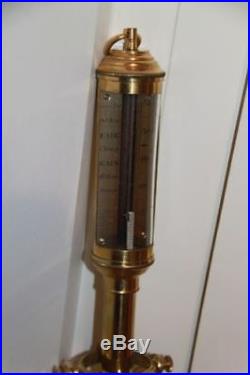 Antique 1890 Portugal Brass Ship's Stick Barometer R. N DESTERRO LISBON
