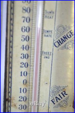 Antique 1890's Pools Cottage Barometer/ Thermometer GREAT PIECE