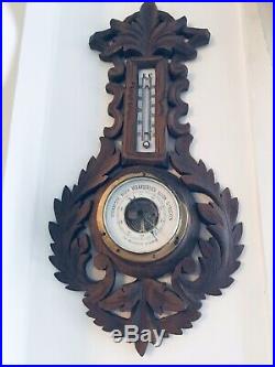 Antique 18 German Black Forest Barometer Milk Glass Aulendorf Joh. Kellerman