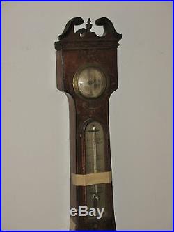 Antique 18th Century English Banjo Wall Barometer Chadburn Bros As Found RARE