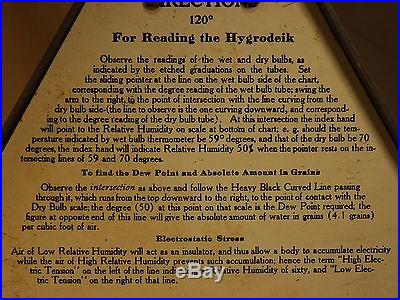 Antique 1902 Tycos Lloyd's Hygrodeik Relative Humidity Scientific Instrument