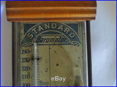 Antique 1906 Standard Barometer or Storm Glass and Thermometer Chas. E. Large