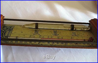 Antique 1906 Standard Barometer or Storm Glass and Thermometer Chas. E. Large