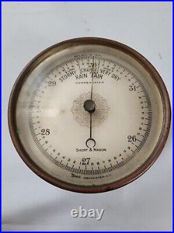 Antique 1914 Short & Mason Brass Barometer Maritime Rochester, NY