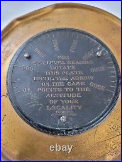 Antique 1914 Short & Mason Brass Barometer Maritime Rochester, NY