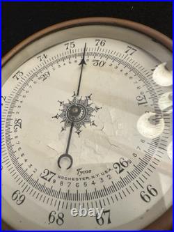 Antique 1914 Tycos Brass/Copper Frame Barometer Adjustable for Altitude Antique 1914 Tycos Brass/Copper Frame Barometer Adjustable for Altitude