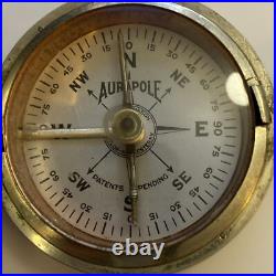 Antique 1915 Aurapole compass short & mason Taylor Rochester NY Patented Pending