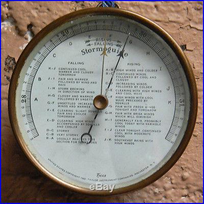 Antique 1922 Tycos Taylor Stormoguide Brass Barometer Instrument Steampunk Gauge